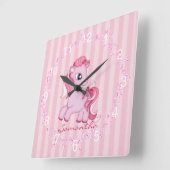 Petite horloge murale rose pâle rose (Angle)