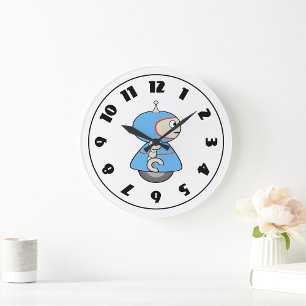 Petite horloge robotique bleue