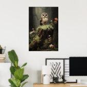 Petite impression sur toile de la forêt de hiboux, (Bureau à domicile)