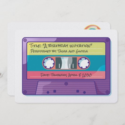 Petite invitation à la cassette rétro (Devant / Derrière)