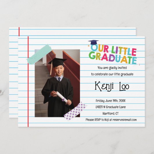 Petite invitation à la graduation (Devant / Derrière)