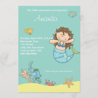 Petite invitation à l'anniversaire de Mermaid