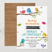 Petite invitation à l'anniversaire des oiseaux (Devant / Derrière)