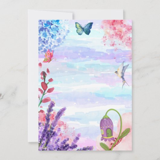 petite invitation à l'anniversaire fée (Dos)