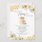 Petite invitation au baby shower au miel (Devant)