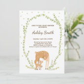 Petite invitation au baby shower de cerfs Forêt de (Debout devant)