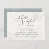 Petite invitation au baby shower de flocon de neig (Devant / Derrière)