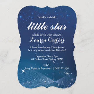 Petite invitation au baby shower étoile Twinkle