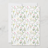 Petite invitation au baby shower fleur sauvage col (Dos)