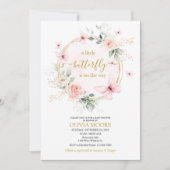 Petite invitation au baby shower papillon (Devant)