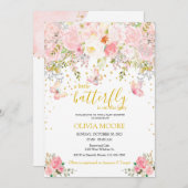 Petite invitation au baby shower papillon (Devant / Derrière)
