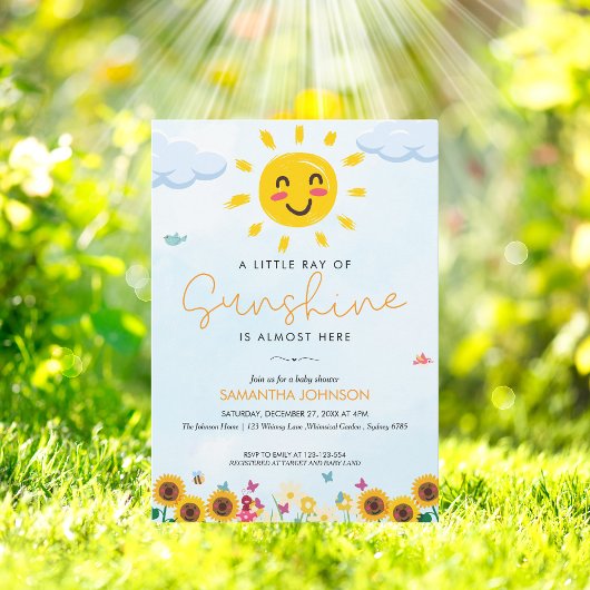 Petite invitation au Baby shower Sunshine