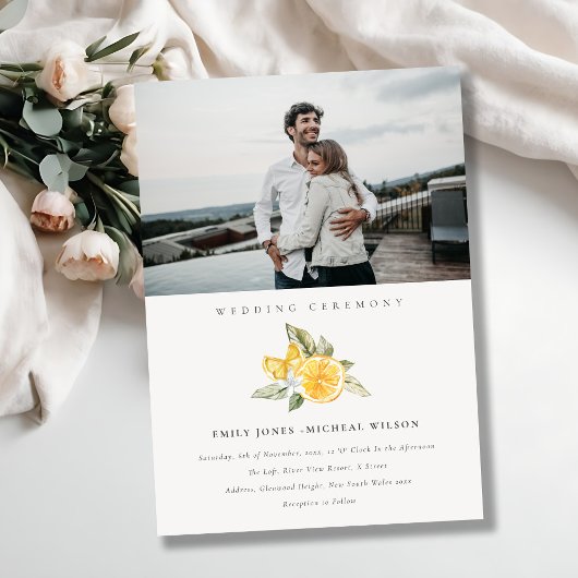Petite invitation au mariage avec photo de limoner