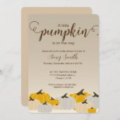 Petite invitation baby shower citrouille (Devant / Derrière)