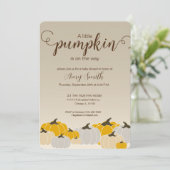 Petite invitation baby shower citrouille (Debout devant)