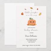 Petite invitation Baby shower Citrouille (Devant / Derrière)