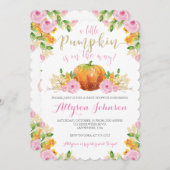 Petite invitation Baby shower Citrouille (Devant / Derrière)