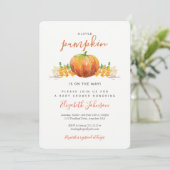 Petite invitation Baby shower Citrouille (Debout devant)