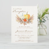 Petite invitation Baby shower Citrouille (Debout devant)