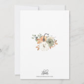 Petite invitation Baby shower Citrouille (Dos)