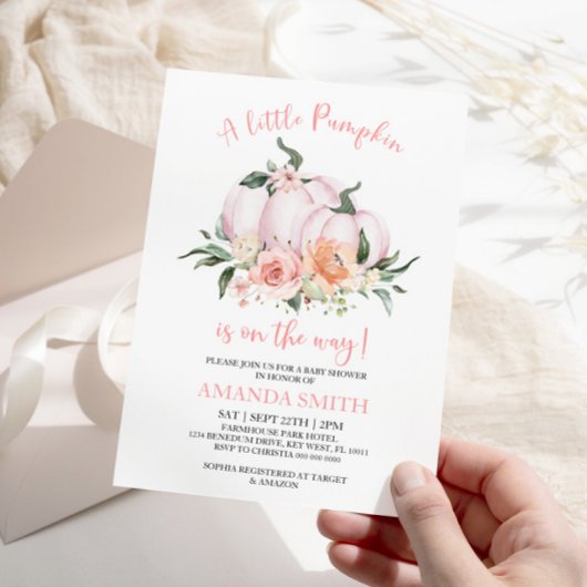 Petite invitation Baby shower Citrouille