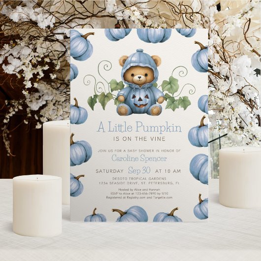 Petite invitation Baby shower Citrouille