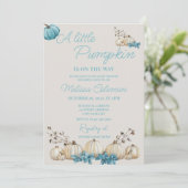 Petite invitation Baby shower Citrouille (Debout devant)