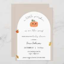 Petite invitation Baby shower Citrouille