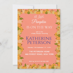 Petite invitation Baby shower Citrouille