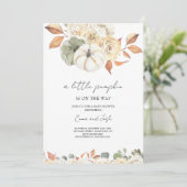 Petite Invitation Baby shower Citrouille, Automne (Debout devant)
