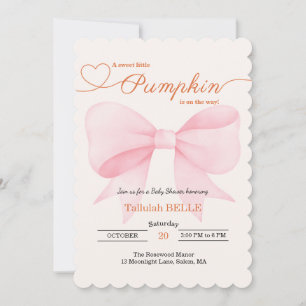 Petite invitation Baby shower Citrouille - Bow ros