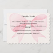 Petite invitation Baby shower Citrouille - Bow ros (Dos)