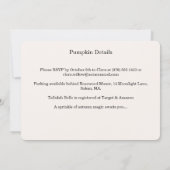 Petite invitation Baby shower Citrouille - Bow ros (Dos)