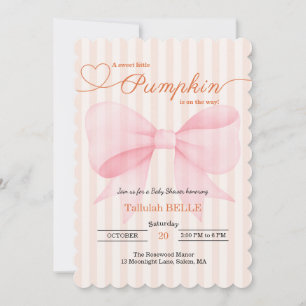 Petite invitation Baby shower Citrouille - Bow ros
