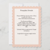 Petite invitation Baby shower Citrouille - Bow ros (Dos)