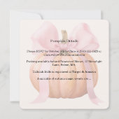 Petite invitation Baby shower Citrouille - Bow ros (Dos)