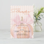 Petite invitation Baby shower Citrouille - Bow ros (Debout devant)