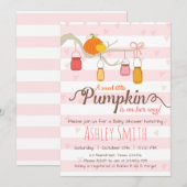 Petite invitation Baby shower Citrouille Mason Jar (Devant / Derrière)