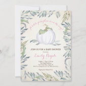 Petite Invitation Baby shower Citrouille, Rose (Devant)