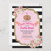 Petite invitation baby shower citrouille rose (Devant)