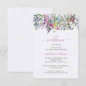 Petite invitation Baby shower Fleur sauvage (Devant / Derrière)