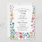 Petite invitation Baby shower Fleur sauvage (Devant)