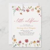 Petite invitation Baby shower Fleur sauvage (Devant)