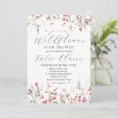 Petite Invitation Baby shower Fleur sauvage, (Debout devant)