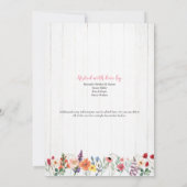 Petite invitation Baby shower Fleur sauvage (Dos)