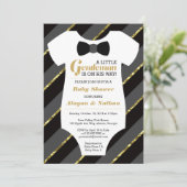 Petite Invitation Baby shower Gentleman, Faux Gold (Debout devant)