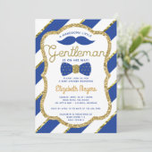 Petite Invitation Baby shower Gentleman, Faux Gold (Debout devant)