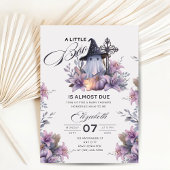 Petite invitation baby shower Halloween Purple