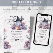 Petite invitation baby shower Halloween Purple