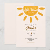 Petite invitation bébé soleil shower (Devant / Derrière)